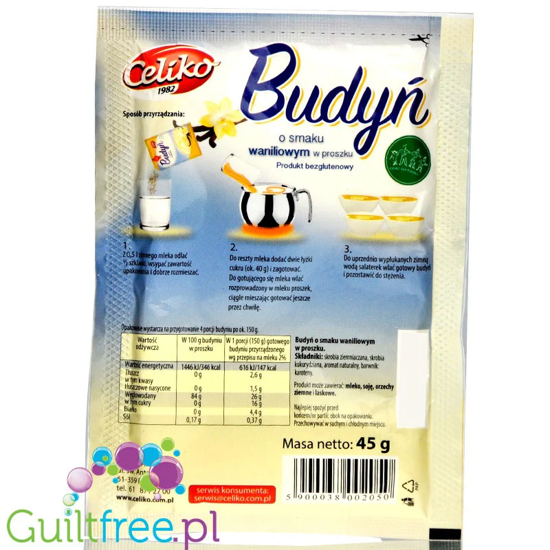 Celiko Wanilia, bezglutenowy budyń bez cukru i bez słodzików - Image 2