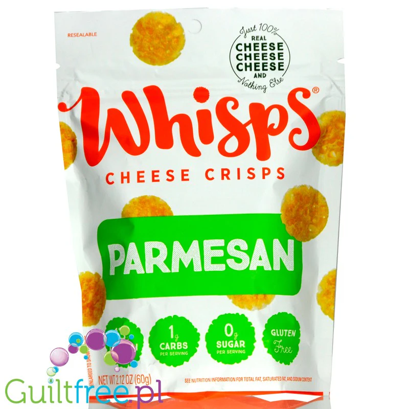 Cello Whisps Cheese Crisps, Parmesan - keto chrupaki parmezanowe 100% sera