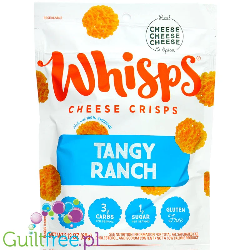 Cello Whisps Cheese Crisps, Tangy Ranch - keto chrupaki cheddarowe z maślanką i pomidorami - Image 2