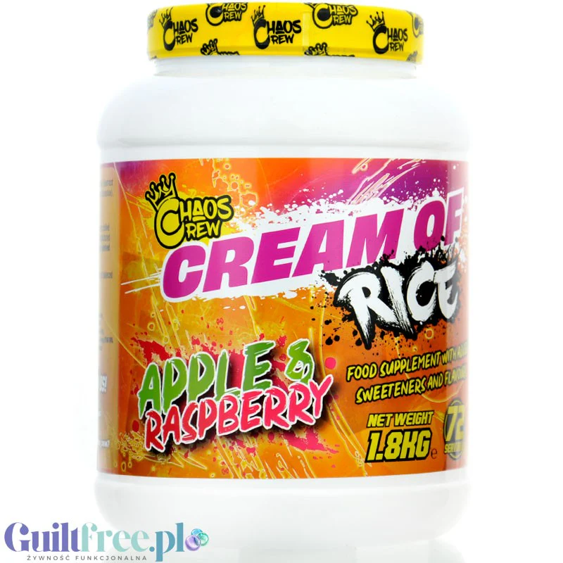 Chaos Crew Cream of Rice Apple & Raspberry 1.8kg - kleik ryżowy bez cukru, smak Jabłko z Maliną