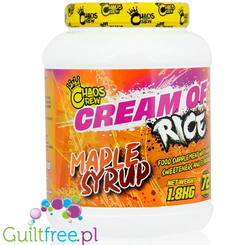 Chaos Crew Cream of Rice Maple Syrup 1.8kg - kleik ryżowy bez cukru, posiłek treningowy, smak Syropu Klonowego