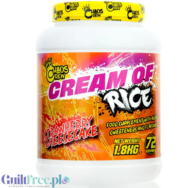 Chaos Crew Cream of Rice Strawberry Cheesecake 1.8kg - kleik ryżowy bez cukru, smak Sernik Truskawkowy