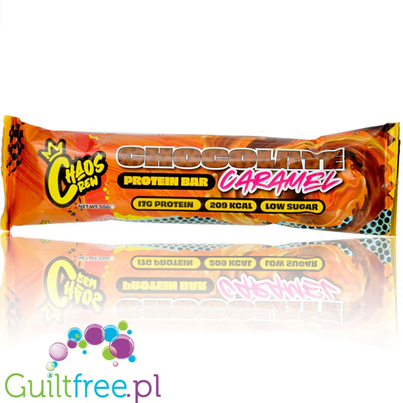 Chaos Crew Protein Bar Chocolate Caramel - baton proteinowy 17g białka & 209kcal