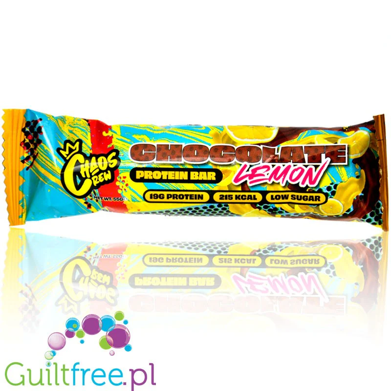 Chaos Crew Protein Bar Chocolate Lemon - baton proteinowy 19g białka, smak Cytryna w Czekoladzie