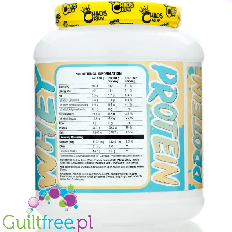 Chaos Crew Whey Protein Vanilla Ice Cream - odżywka białkowa WPC & WPI, smak Lodów Waniliowych - Image 2