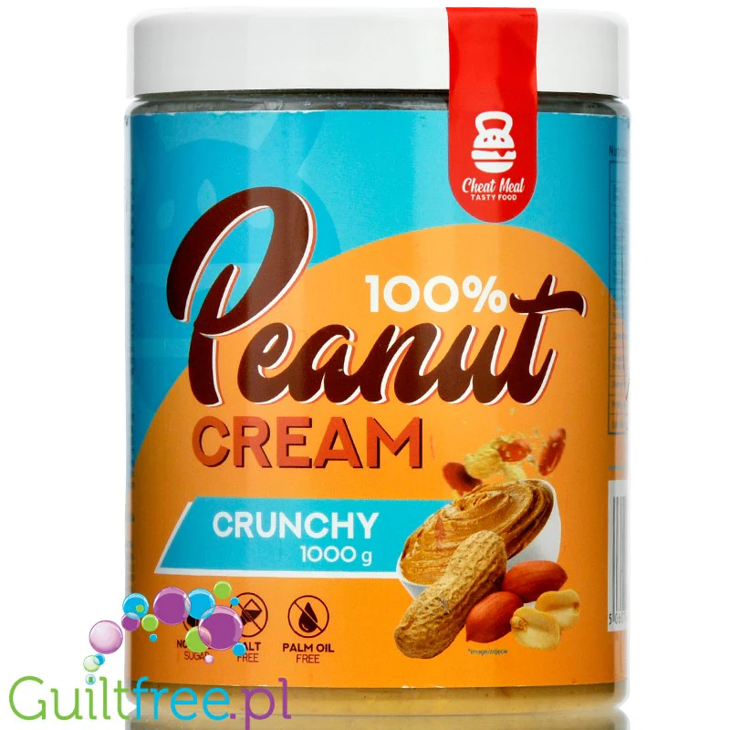 Cheat Meal Peanut Cream 100% 1kg Crunchy - czyste masło orzechowe 1kg
