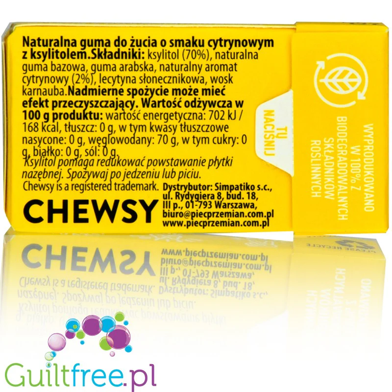 Chewsy Lemon, guma do żucia tylko z ksylitolem, Cytryna - Image 3