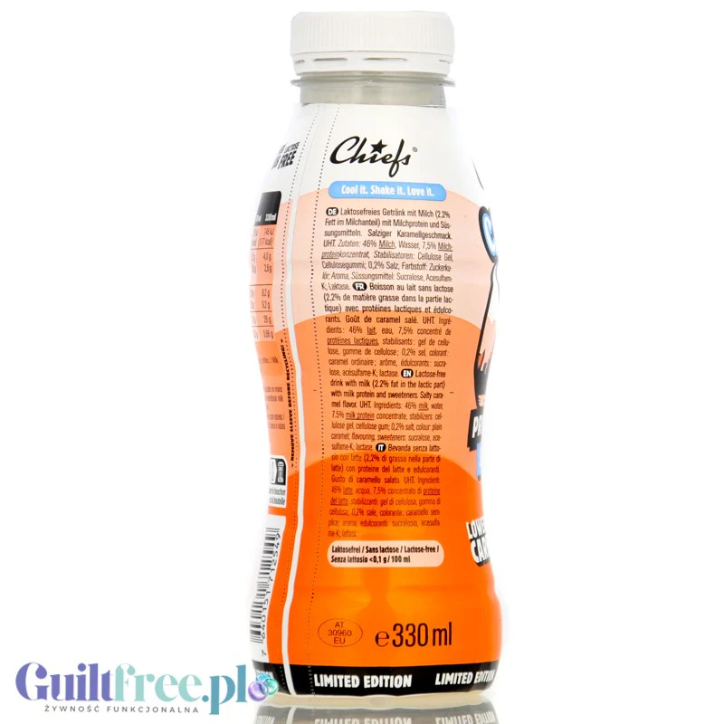 Chiefs Caramel City Salty Caramel - szejk proteinowy RTD bez laktozy, 26g białka 165kcal, smak Solony Karmel - Image 3