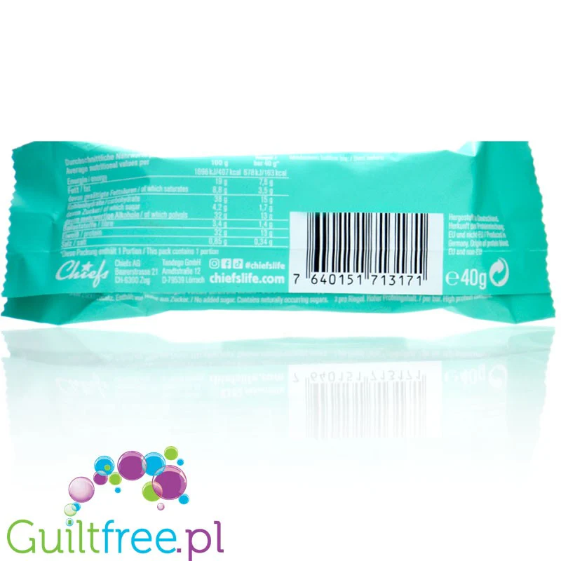 Chiefs Core Protein Bar Peanut Butter 163kcal - baton proteinowy 13g białka z orzechowym kremem - Image 2