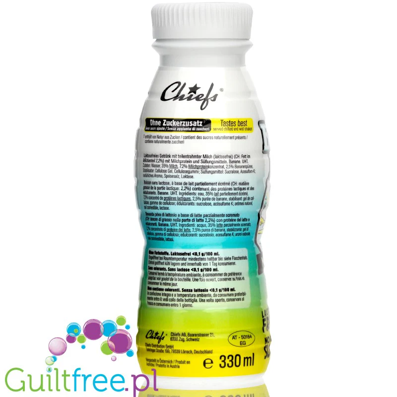 Chiefs Milk Protein Shake Banana Beach - shake proteinowy RTD bez laktozy, 25g białka 165kcal - Image 2