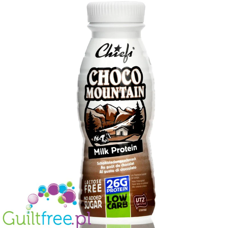 Chiefs Milk Protein Shake Choco Mountain - czekoladowy szejk proteinowy RTD bez laktozy, 26g białka  188kcal