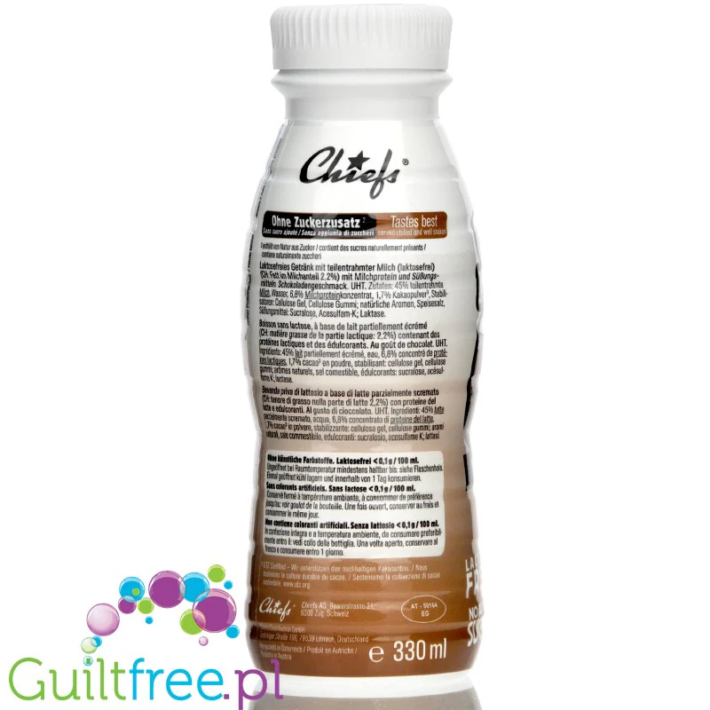 Chiefs Milk Protein Shake Choco Mountain - czekoladowy szejk proteinowy RTD bez laktozy, 26g białka  188kcal - Image 2