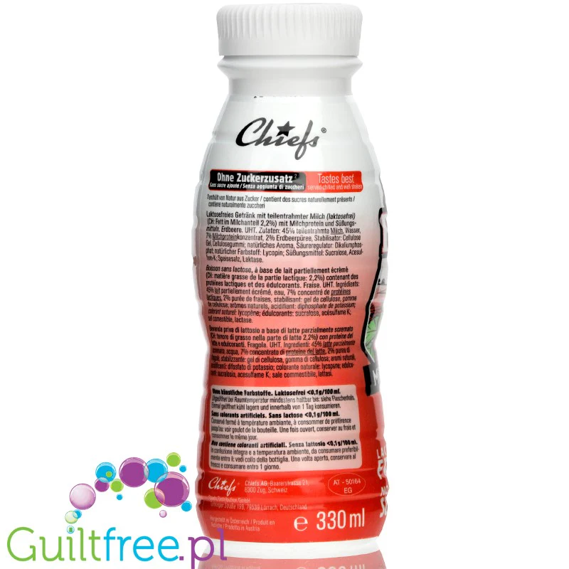 Chiefs Milk Protein Shake Strawberry- truskawkowy shake proteinowy RTD bez laktozy, 25g białka 170kcal - Image 3