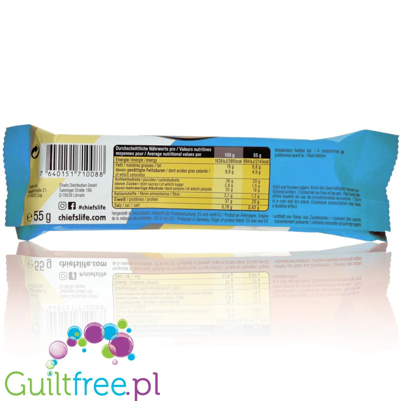 Chiefs Protein Bar Crispy Cookie - baton proteinowy, Ciasteczko & Mleczna Czekolada,20g białka & 200kcal - Image 5