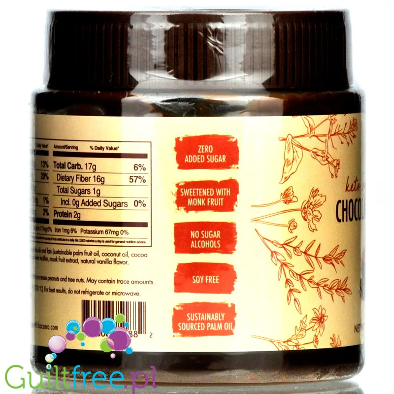 Choc Zero Milk Cocoa Hazelnut Keto Spread - keto krem czekoladowo-laskowy z monkfruit, bez erytrolu - Image 3