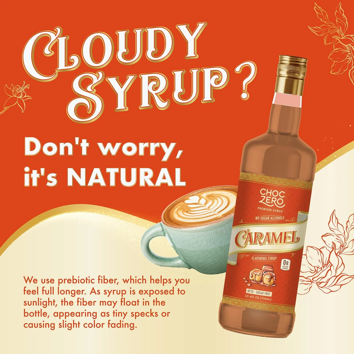Choc Zero Coffe Syrup, Caramel - syrop do kawy bez cukru i sukralozy z błonnikiem - Image 6