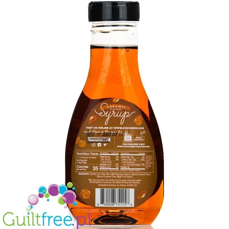 Choc Zero Honest Syrup, Caramel - naturalny gęsty syrop karmelowy bez cukru, z błonnikiem - Image 4