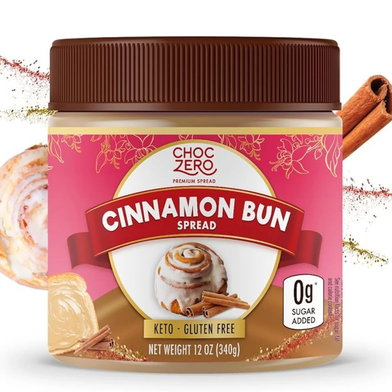 Choc Zero Keto Cinnamon Bun Spread - keto krem z monkfruit o smaku cynamonowej drożdżówki - Image 2