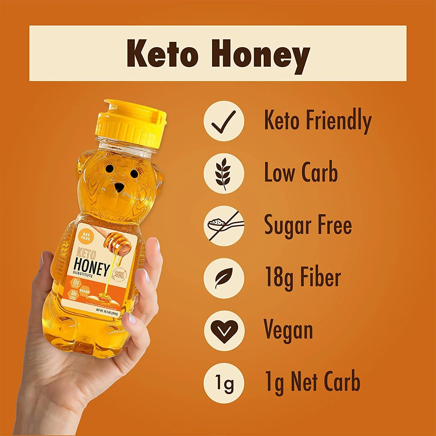 Choc Zero Keto Honey - naturalny wegański substytut miodu 90% błonnika - Image 2
