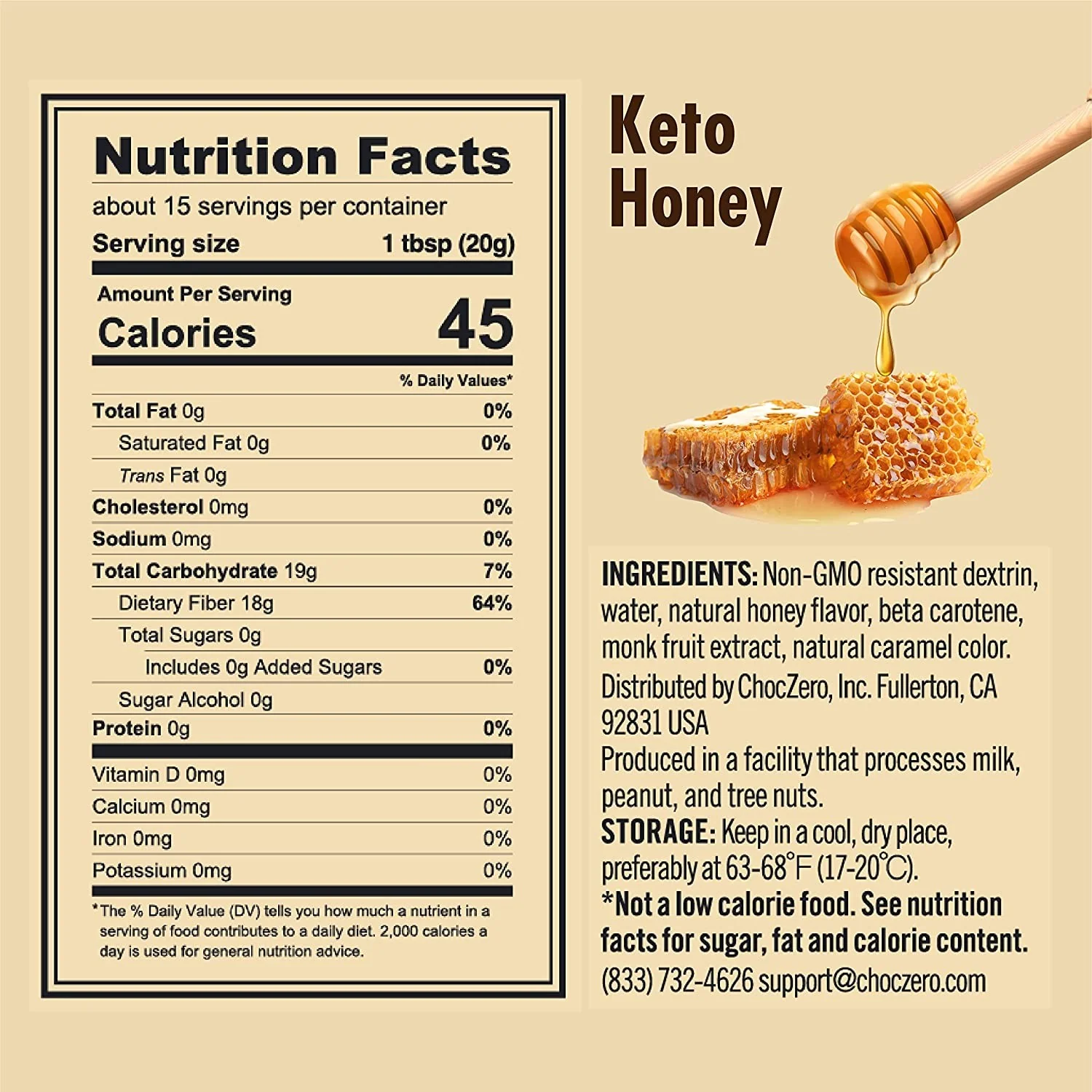 Choc Zero Keto Honey - naturalny wegański substytut miodu 90% błonnika - Image 3