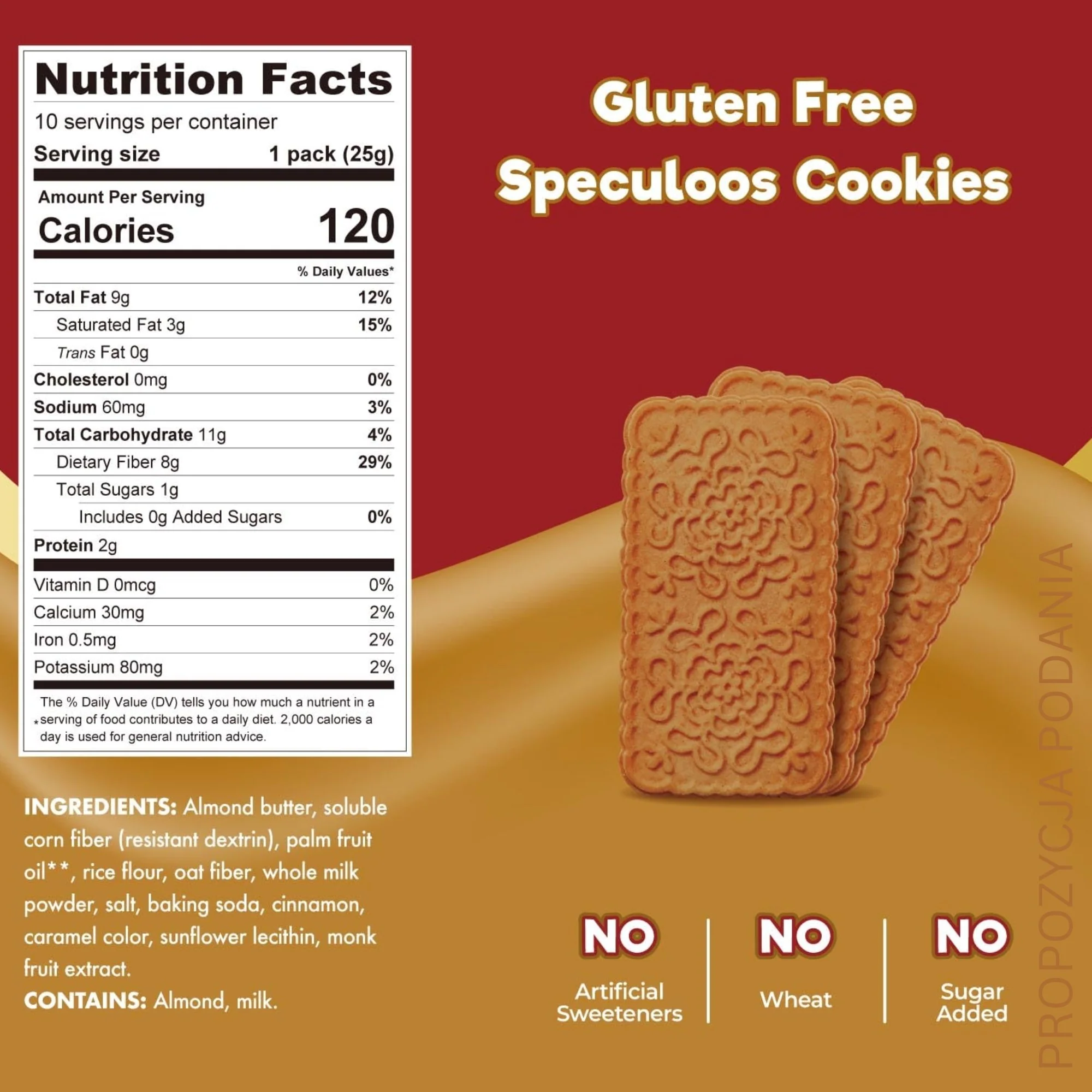 Choc Zero Speculoos Crispy Cookies - keto ciasteczka korzenne bez cukru i maltitolu - Image 3