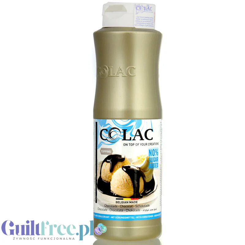 Colac Belgian Chocolate Topping 1KG - czekoladowa wegańska polewa bez cukru do lodów