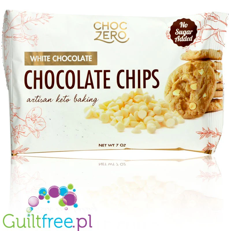 Choc Zero Monkfruit White Chocolate Chips 0,56KG - Krople białej czekolady bez cukru i erytrolu - Image 2
