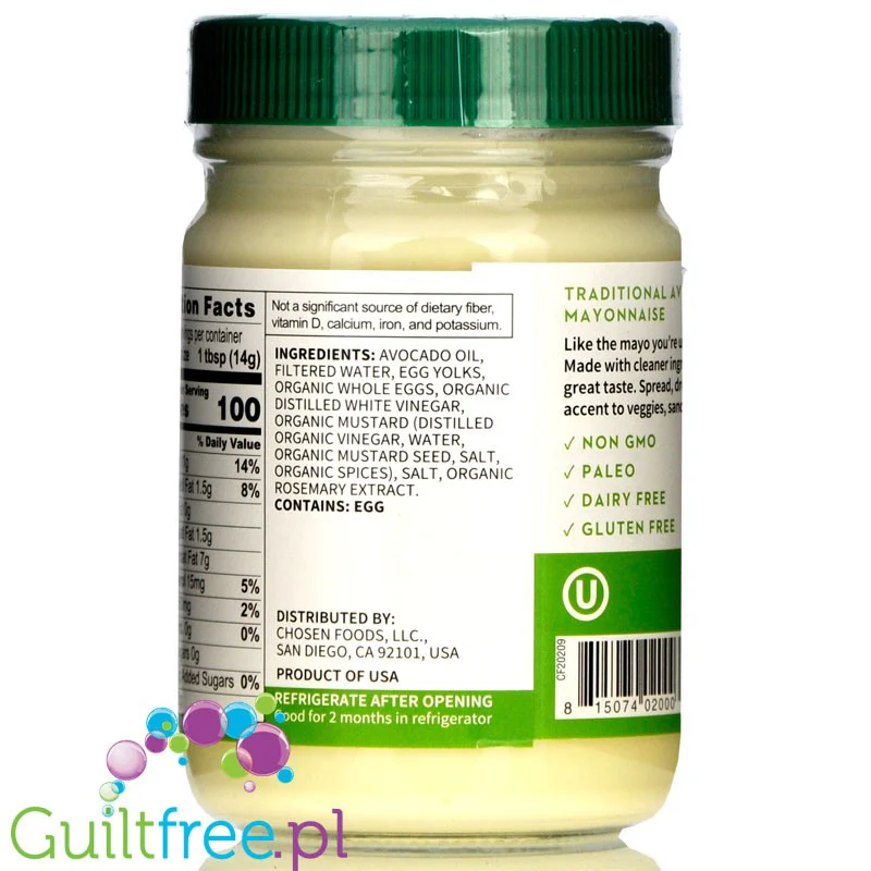 Chosen Foods Avocado Mayo - keto majonez z olejem awokado - Image 3