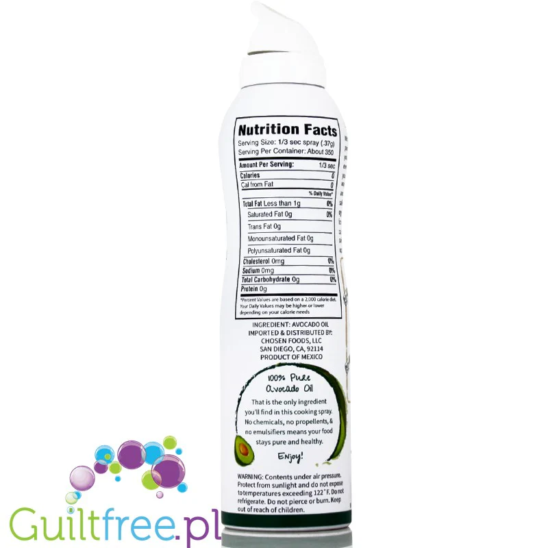 Chosen Foods Avocado Spray - olej z awokado, spray do smażenia w wysokich temperaturach - Image 3