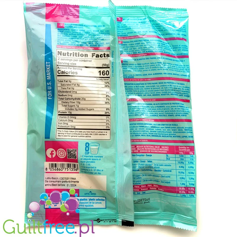 Ciao Carb Low Piadina Protein & Fibre - spody do pizzy 10g błonnika & 10g białka - Image 3