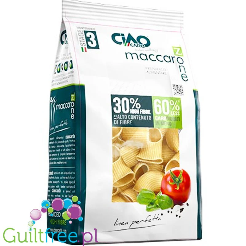 Ciao Carb Nutriwell, Pipe Rigate - makaron niskowęglowodanowy z psyllium  229kcal / 30g białka Muszle