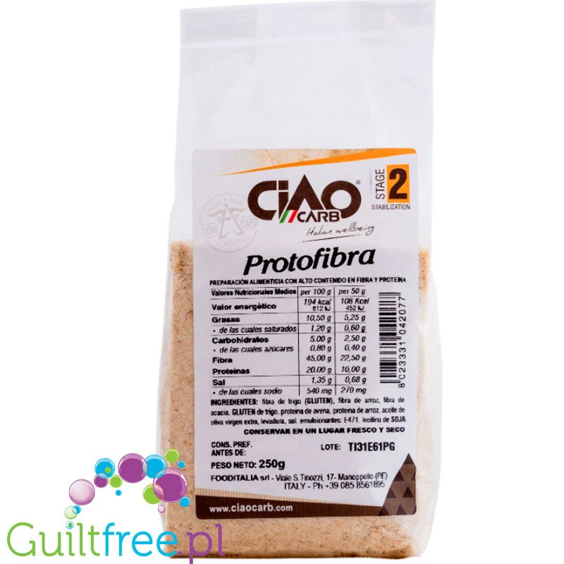 Ciao Carb ProtoFibra Stage2 - niskowęglowodanowa bułka tarta, 48g błonnika - Image 2