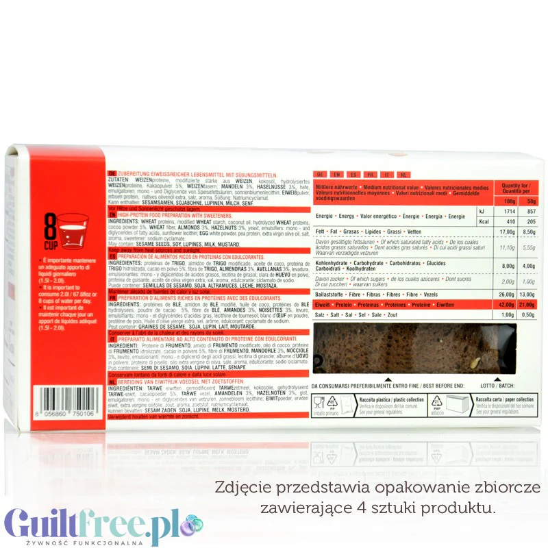Ciao Carb ProtoToast Cocoa Stage1 - Czekoladowe prototosty proteinowe 44g białka / 28g błonnika - Image 5