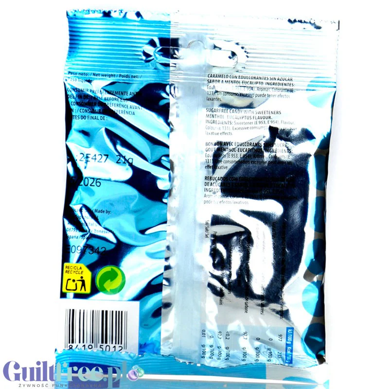 Clix Caramelos Mentol Eucalipto - lodowe cukierki bez cukru o smaku eukaliptusowo-mentolowym, bez laktozy i glutenu - Image 2