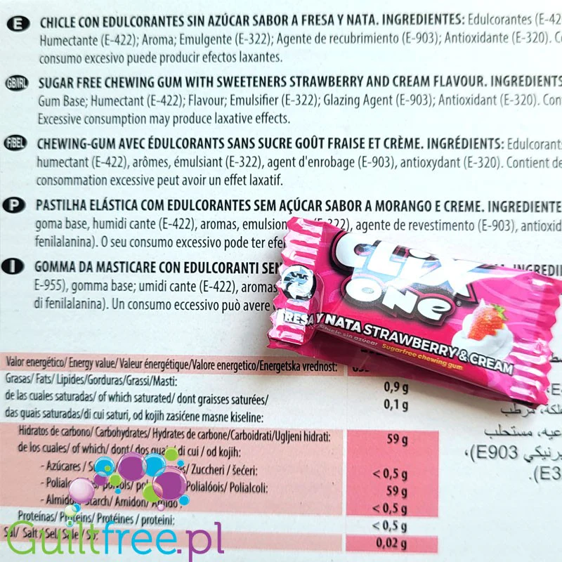 Clix One Fresa y Nata - guma do żucia bez cukru o smaku Truskawki ze Śmietanką - Image 3