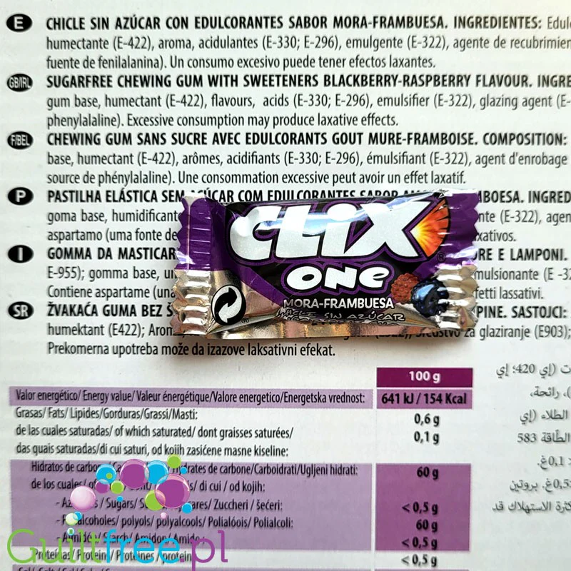 Clix One Mora-Frambuesa - guma do żucia bez cukru o smaku owoców leśnych - Image 3