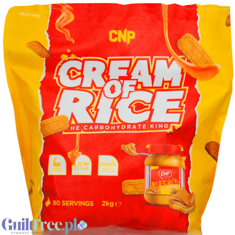 CNP Cream of Rice, Biscuit Spread 2kg - kleik ryżowy bez cukru, regeneracyjny posiłek treningowy o smaku ciasteczek z karmelem