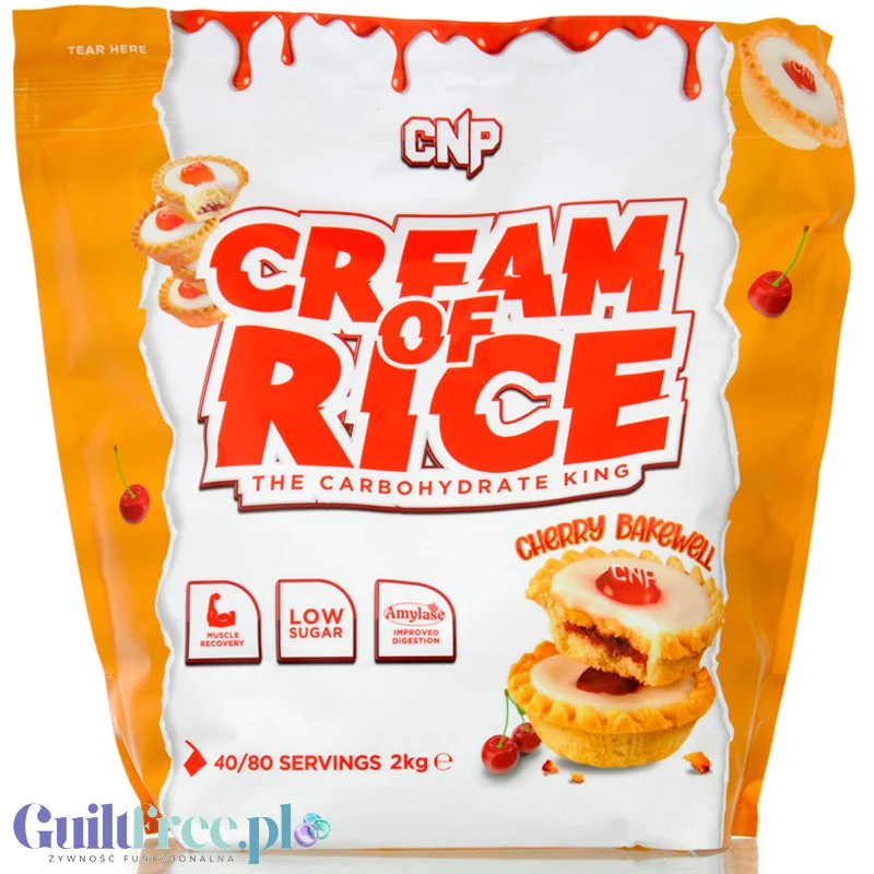 CNP Cream of Rice, Cherry Bakewell 2kg - kleik ryżowy bez cukru, regeneracyjny posiłek treningowy