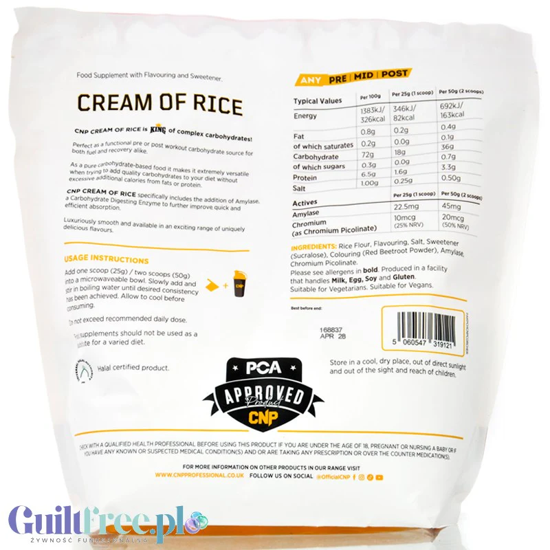CNP Cream of Rice, Cherry Bakewell 2kg - kleik ryżowy bez cukru, regeneracyjny posiłek treningowy - Image 2