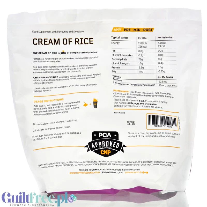 CNP Cream of Rice, Disco Biscuit 2kg - kleik ryżowy bez cukru, regeneracyjny posiłek treningowy o smaku ciasteczkowym - Image 2