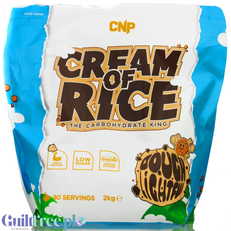 CNP Cream of Rice, Dough Lightful 2kg - kleik ryżowy bez cukru, regeneracyjny posiłek treningowy o smaku ciasteczkowym