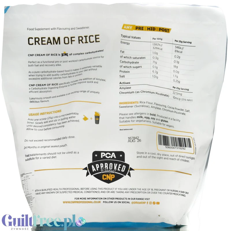 CNP Cream of Rice, Dough Lightful 2kg - kleik ryżowy bez cukru, regeneracyjny posiłek treningowy o smaku ciasteczkowym - Image 2