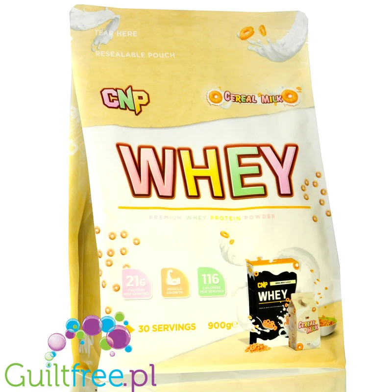 CNP Professional Whey Cereal Milk 0,9kg - WPC, WPI & MPC, odżywka 3 frakcje białka, przepyszny smak!