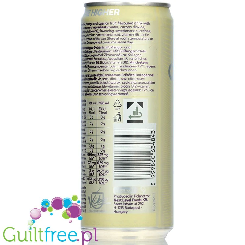 Collagen Vibe Mango & Passionfriut - napój  z kolagenem i witaminami B, zero kcal, Mango & Marakuja - Image 2
