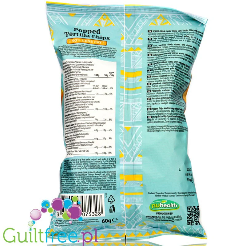 CornUp Popped Tortilla Chips Salt - solone chipsy kukurydziane 50% mniej tłuszczu - Image 2