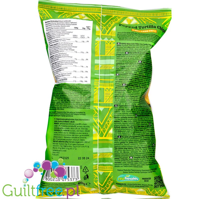 CornUp Popped Tortilla Chips Sour Cream & Green Onion - chipsy kukurydziane 50% mniej tłuszczu, Śmietanka & Zielona Cebulka - Image 2
