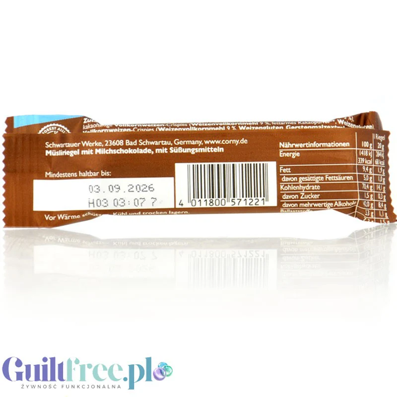 Corny Free Chocolate - batonik zbożowy bez cukru 65kcal - Image 3