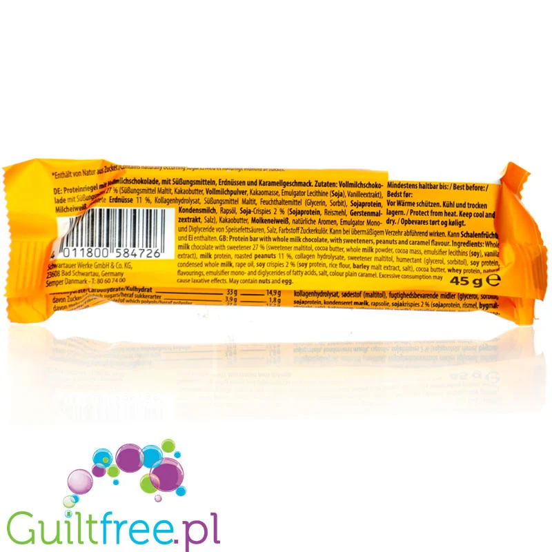 Corny Protein Soft Bar Peanut Caramel - miękki baton białkowy bez dodatku cukru 176kcal - Image 2