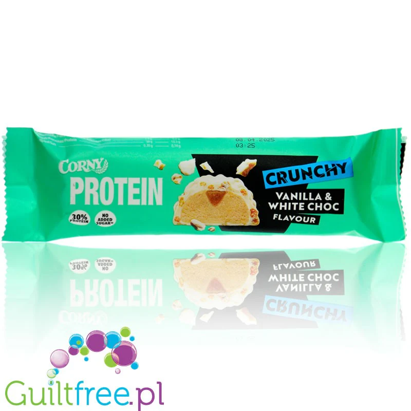 Corny Protein Crunchy Vanilla White Choc - baton białkowy bez dodatku cukru 177kcal