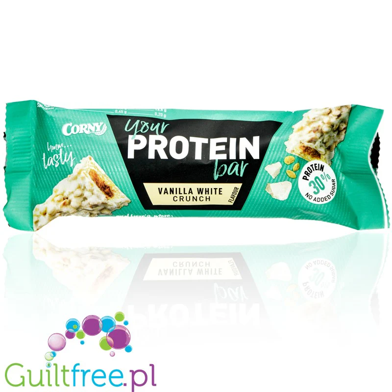 Corny Protein Crunchy Vanilla White Choc - baton białkowy bez dodatku cukru 177kcal - Image 2